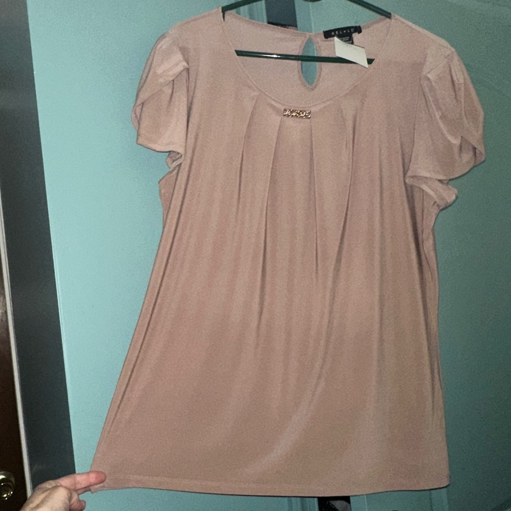 NEW NWT Elegant Tan / Beige Blouse by Alfani. XL.